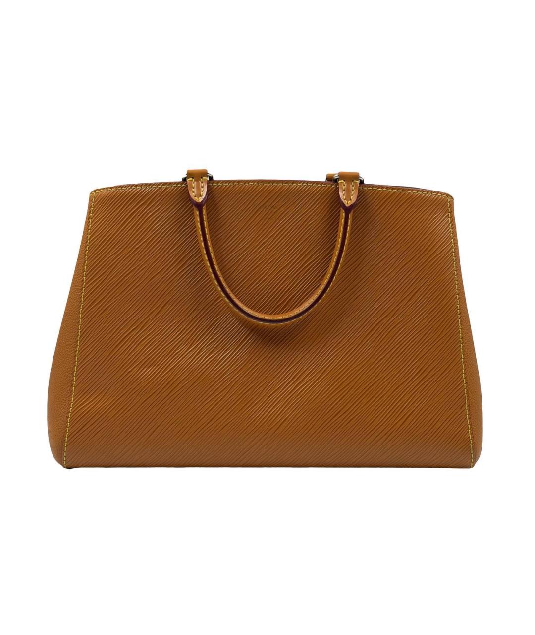 LOUIS VUITTON Коричневая кожаная сумка с короткими ручками, фото 3