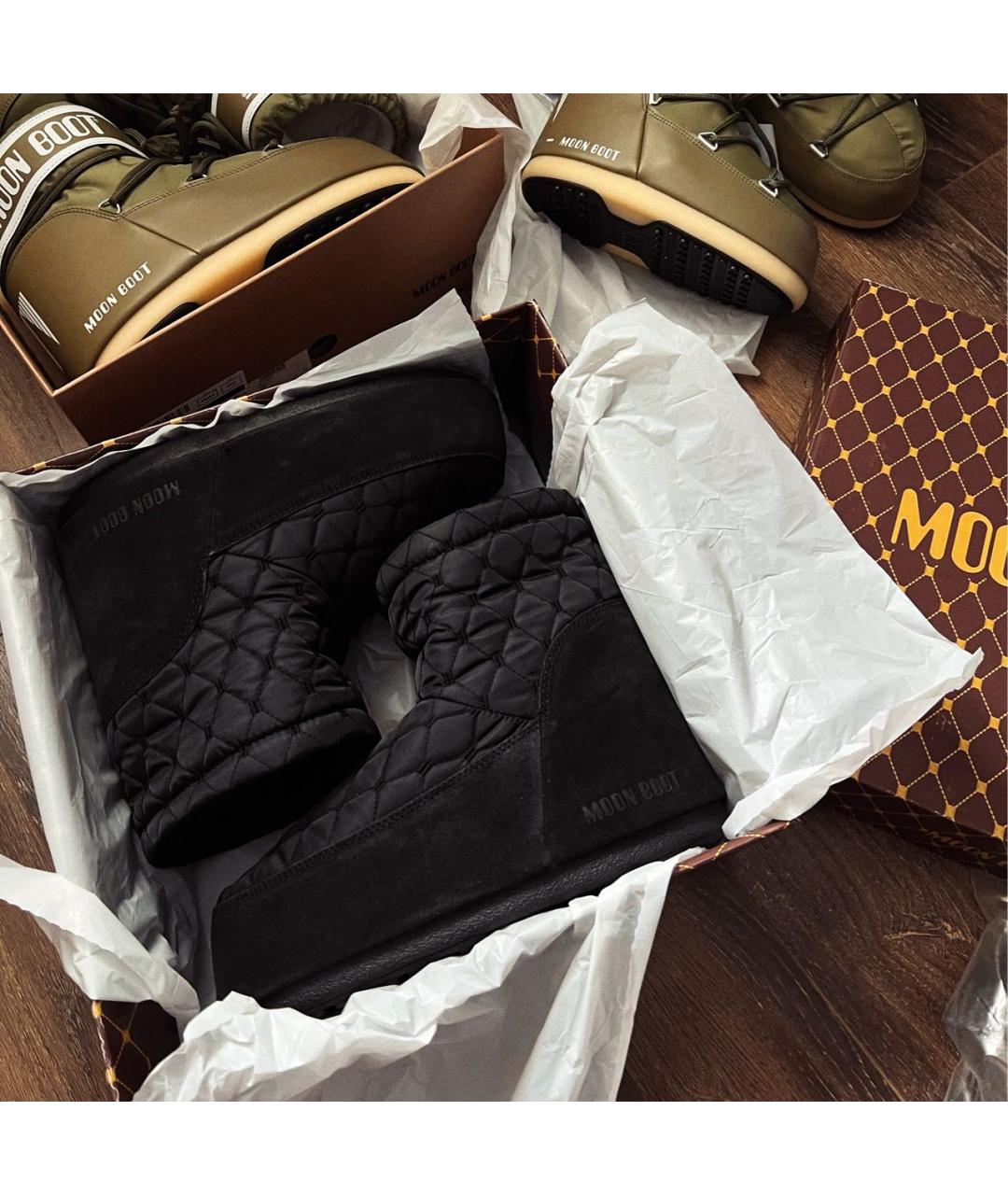 MOON BOOT Черные замшевые высокие ботинки, фото 2