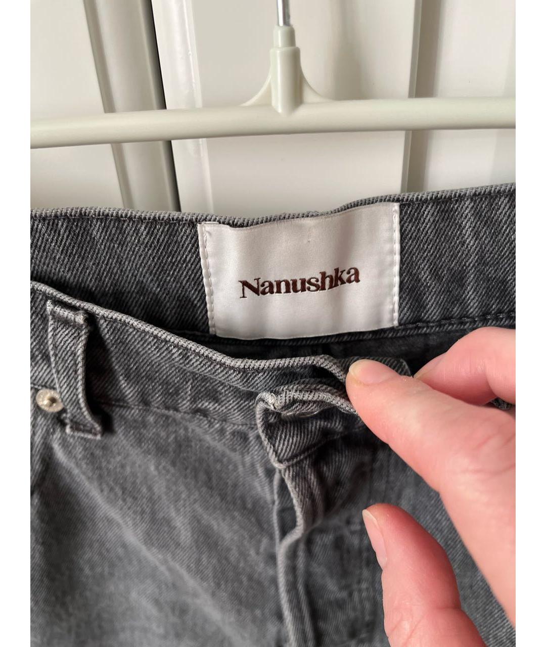 NANUSHKA Серые хлопковые прямые джинсы, фото 3