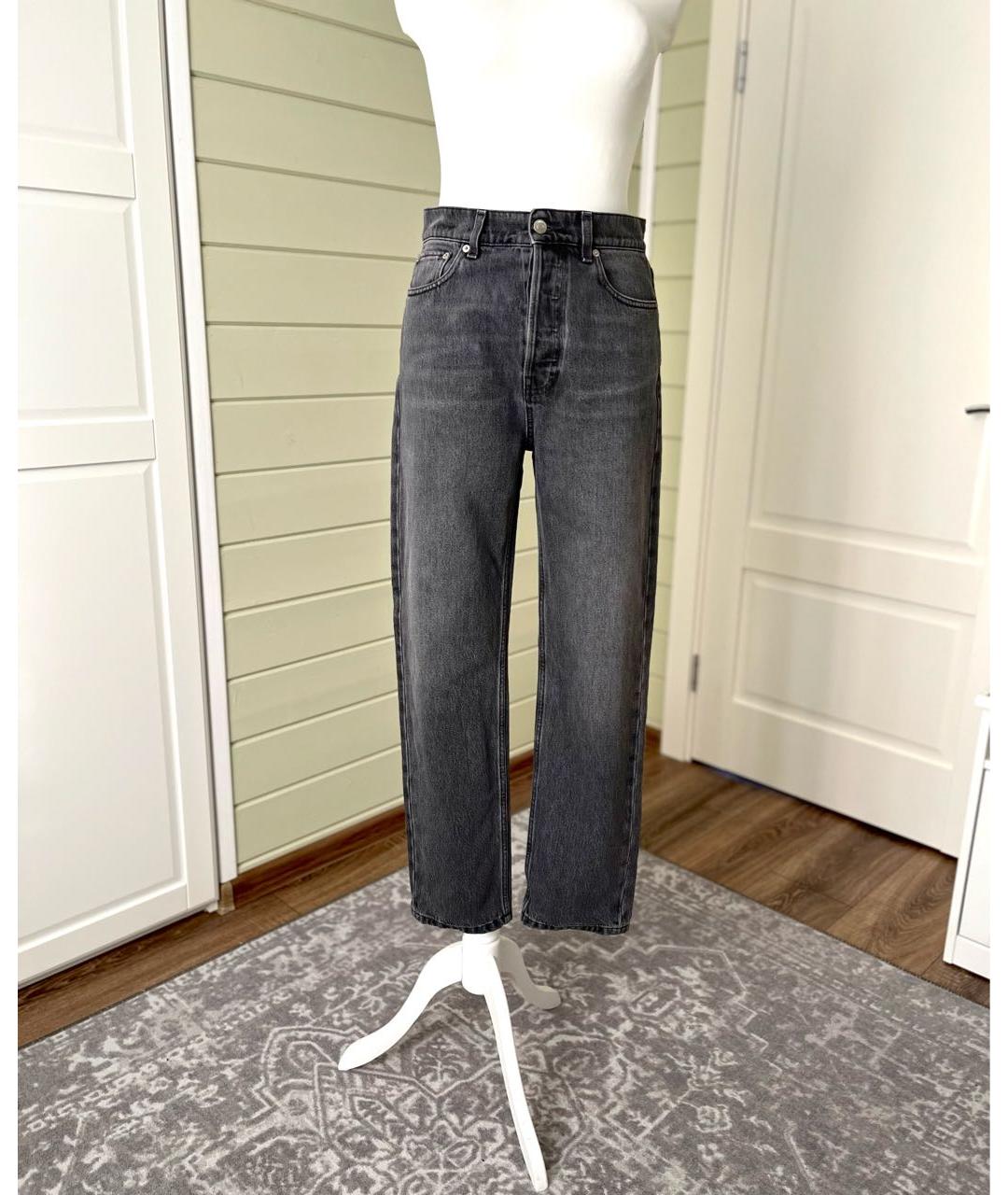 NANUSHKA Серые хлопковые прямые джинсы, фото 9