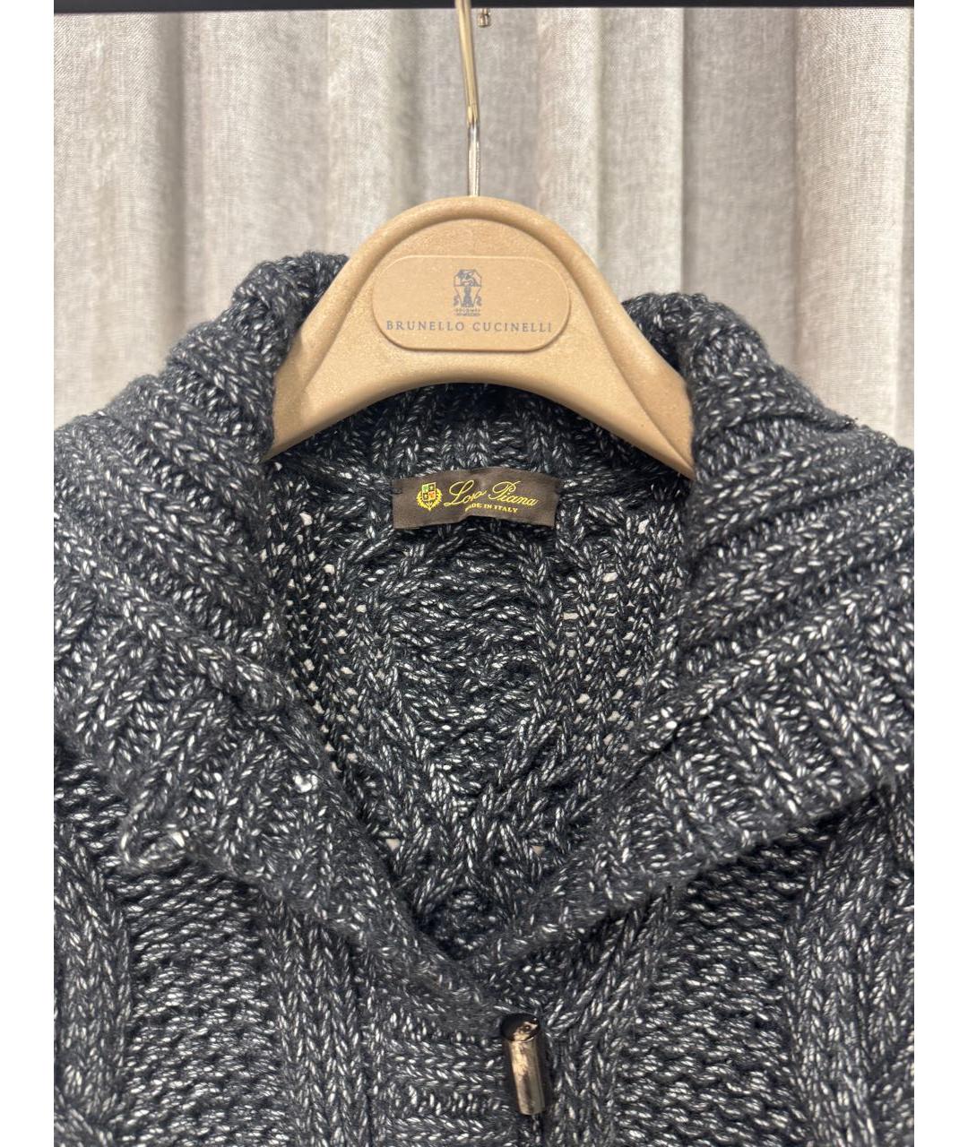 LORO PIANA Антрацитовый кашемировый джемпер / свитер, фото 3