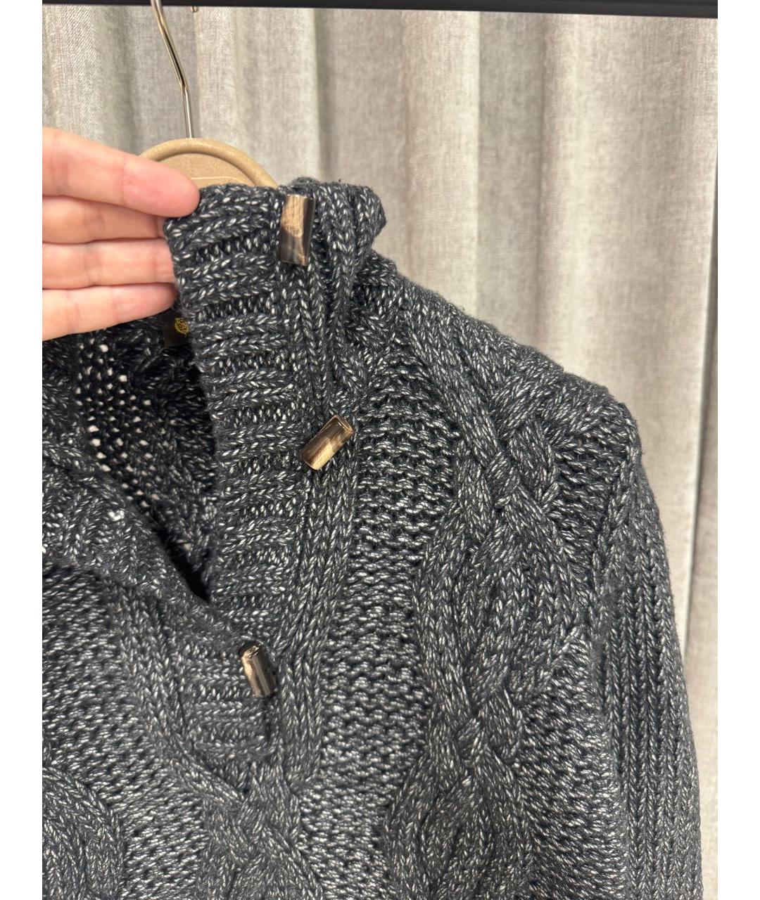 LORO PIANA Антрацитовый кашемировый джемпер / свитер, фото 4