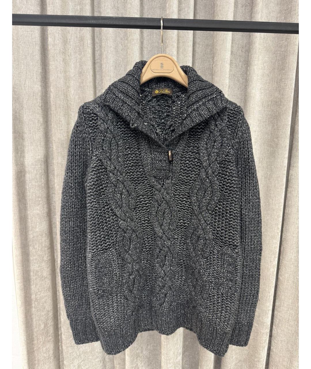 LORO PIANA Антрацитовый кашемировый джемпер / свитер, фото 5