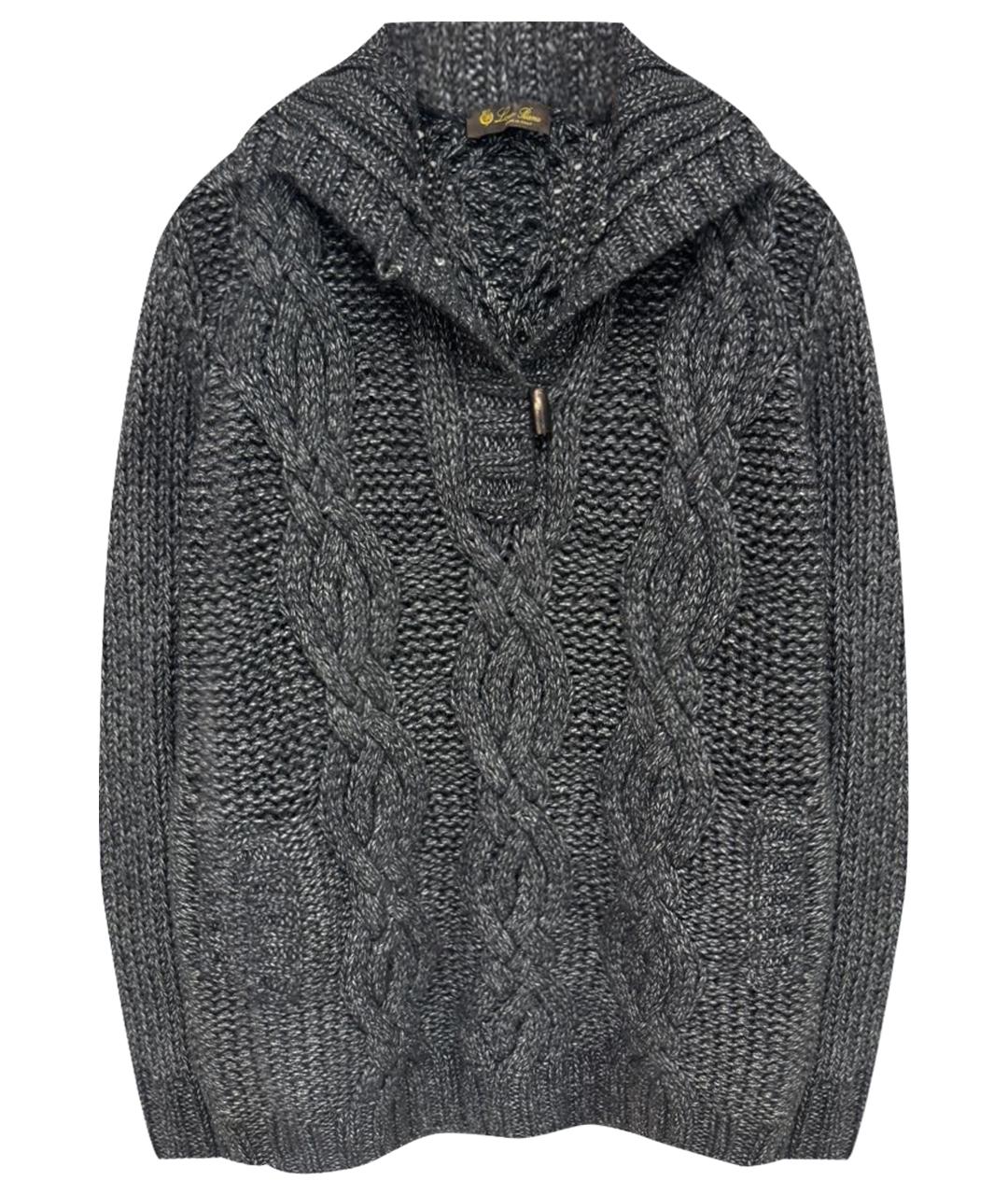LORO PIANA Антрацитовый кашемировый джемпер / свитер, фото 1