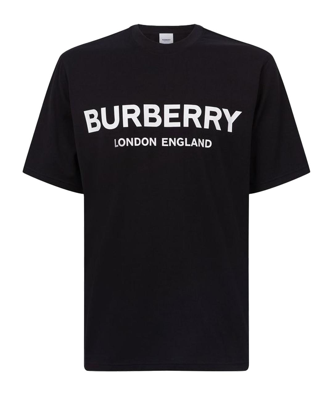 BURBERRY Черная хлопковая футболка, фото 1