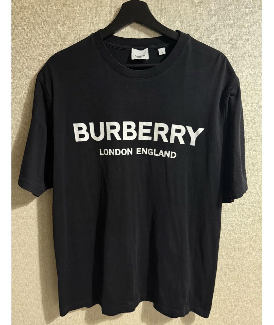 BURBERRY Черная хлопковая футболка, фото 6