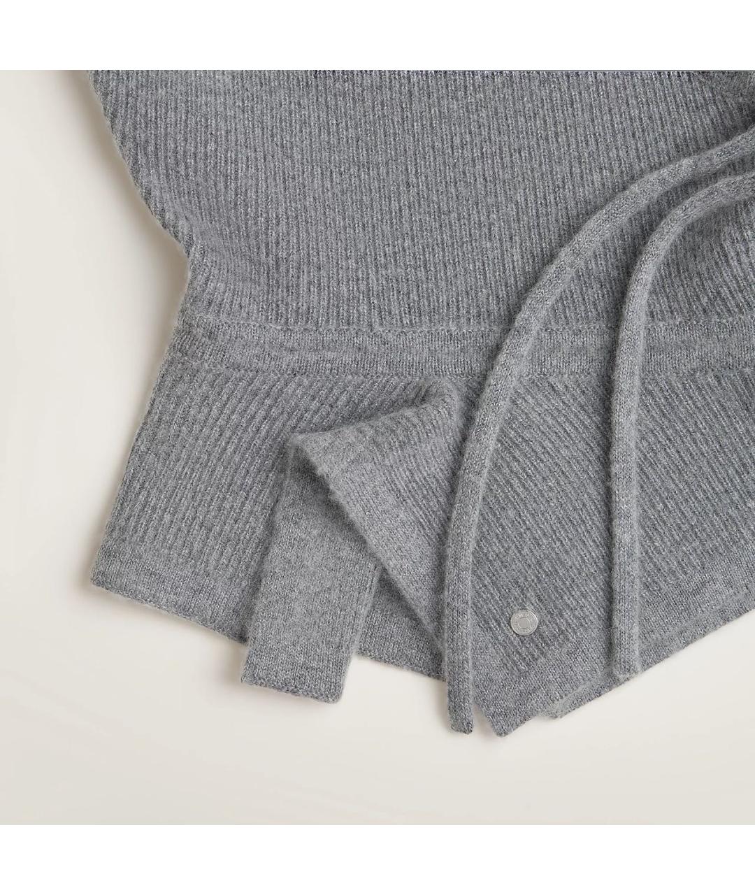 HERMES Серый шерстяной капюшон, фото 4