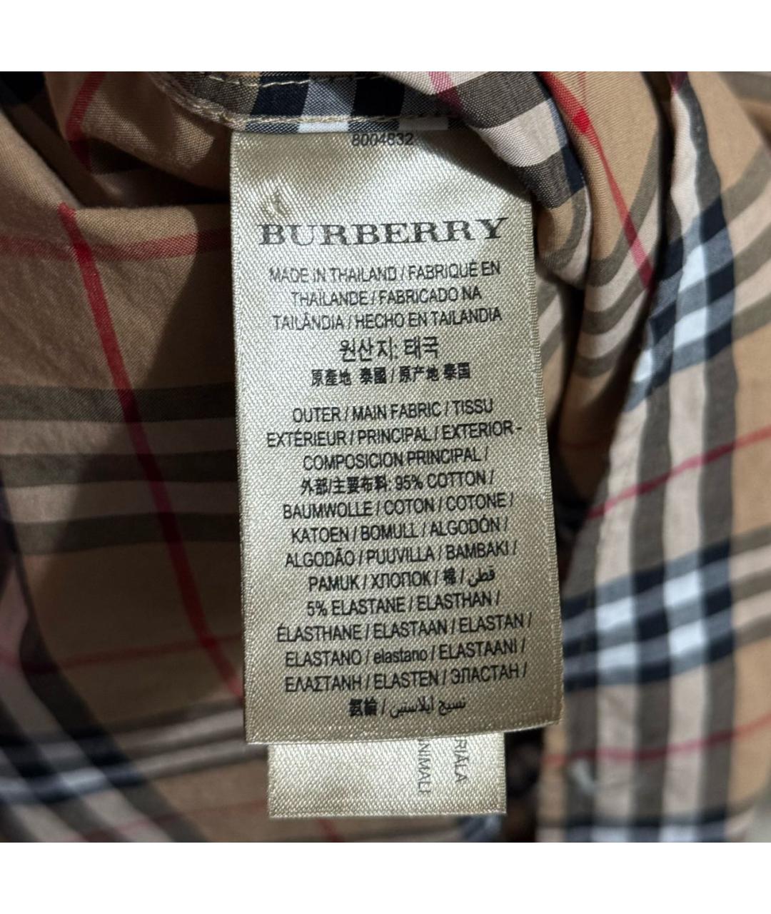 BURBERRY Мульти хлопковая кэжуал рубашка, фото 4