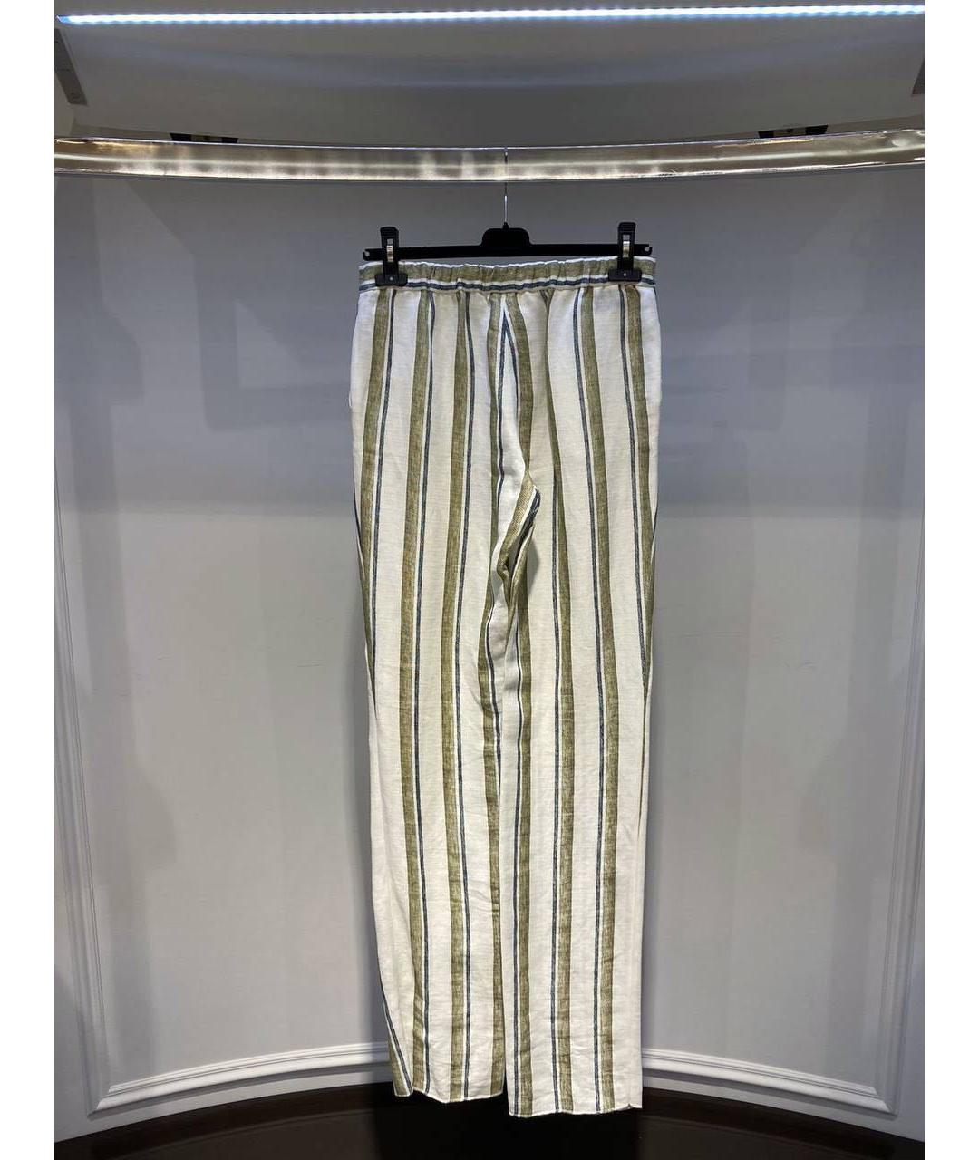 LORO PIANA Бежевые льняные брюки широкие, фото 2