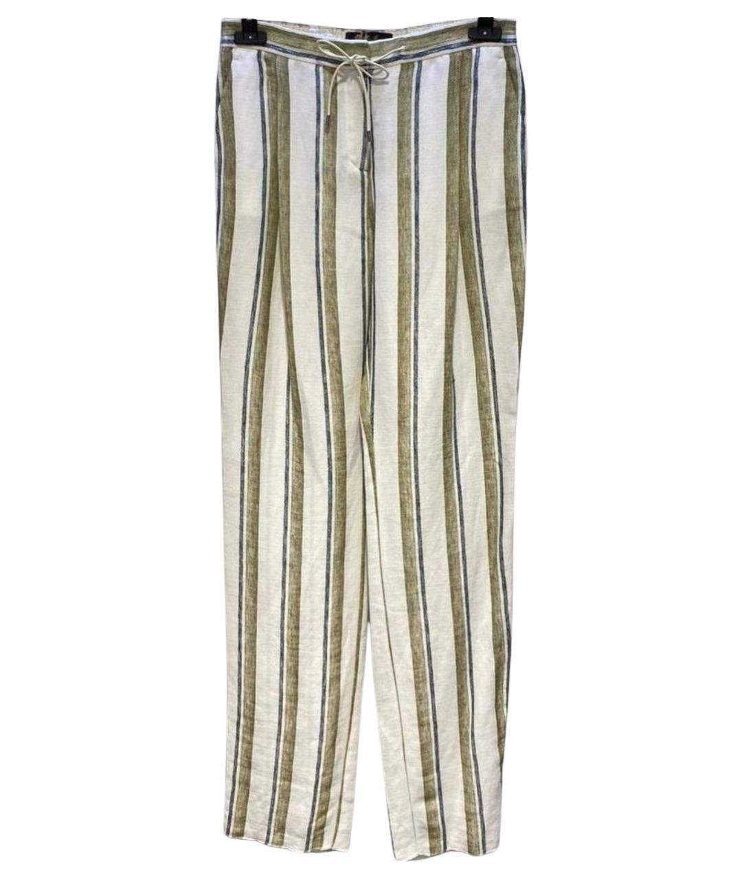 LORO PIANA Бежевые льняные брюки широкие, фото 1