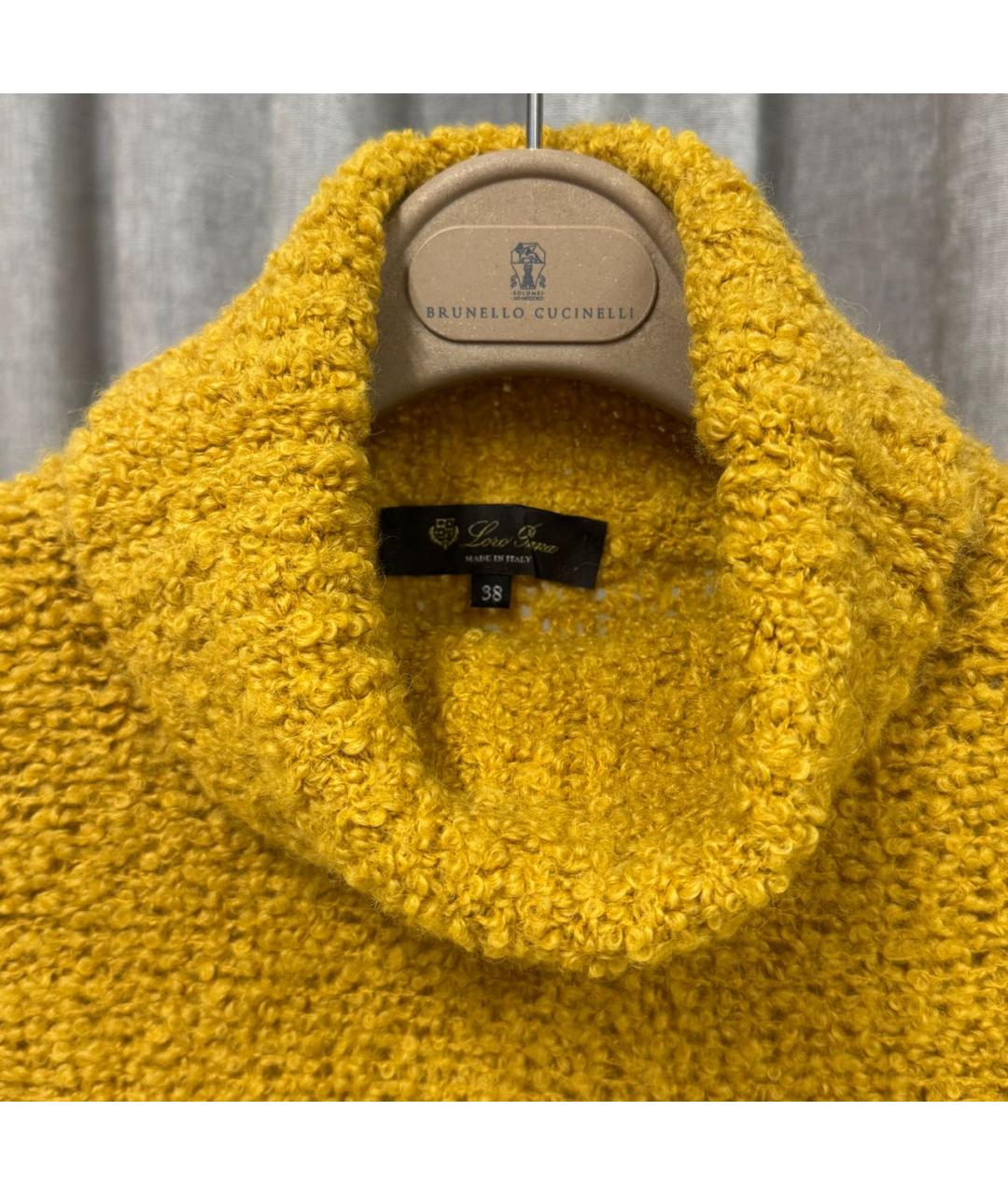 LORO PIANA Желтый кашемировый джемпер / свитер, фото 3