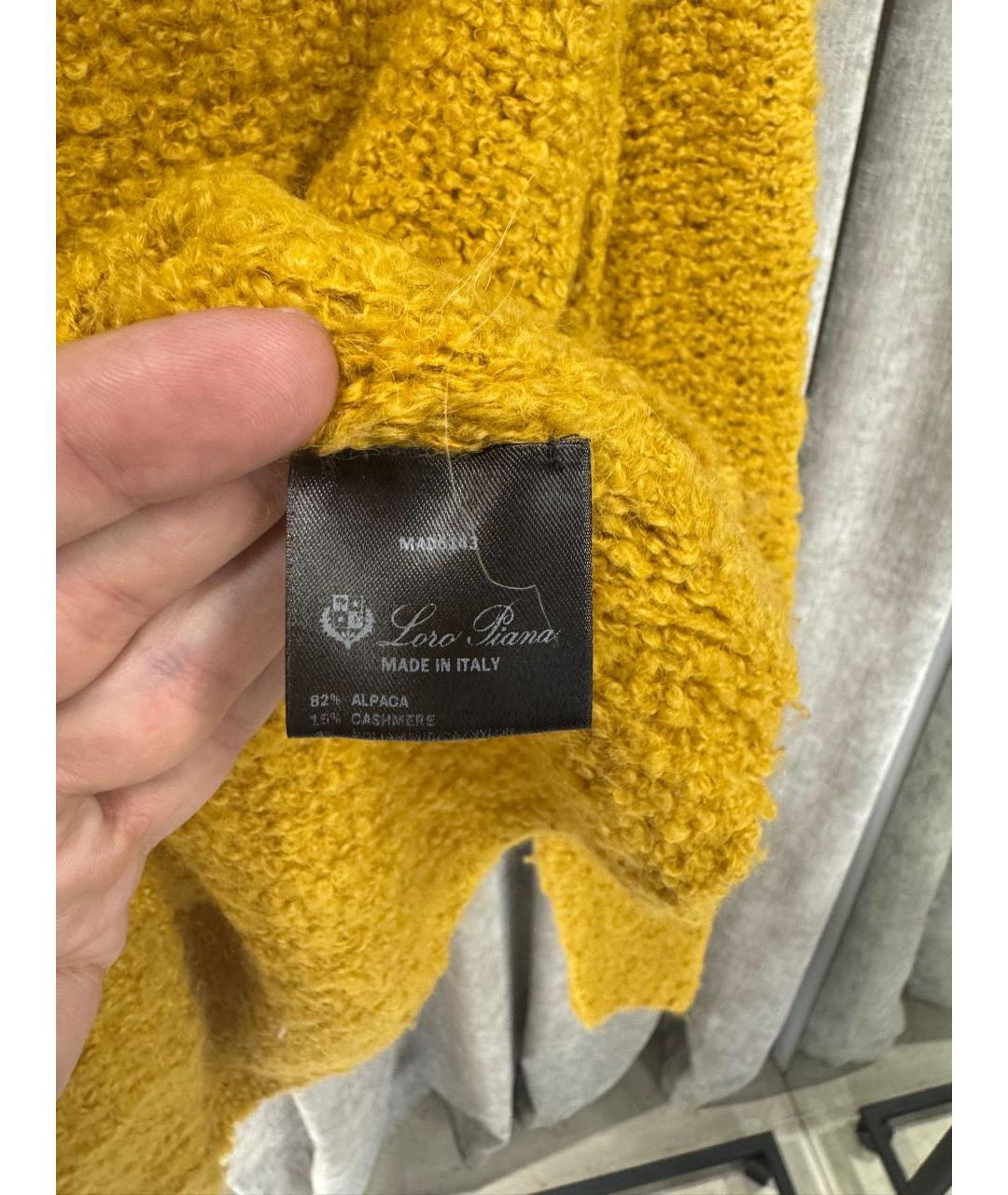 LORO PIANA Желтый кашемировый джемпер / свитер, фото 4
