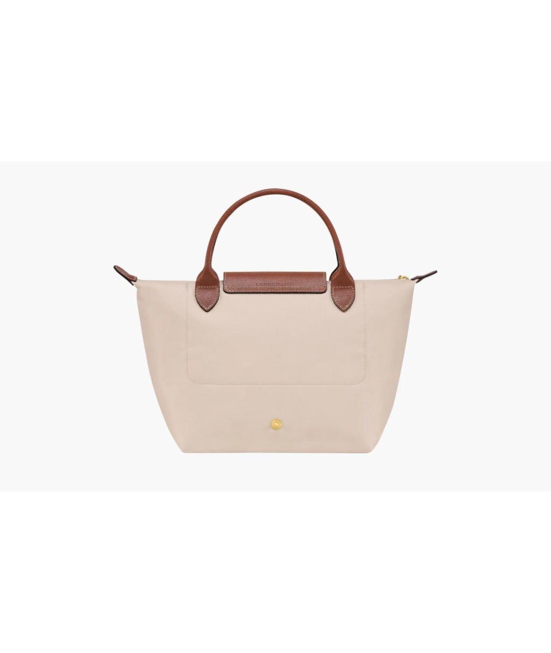 LONGCHAMP Бежевая тканевая сумка с короткими ручками, фото 3