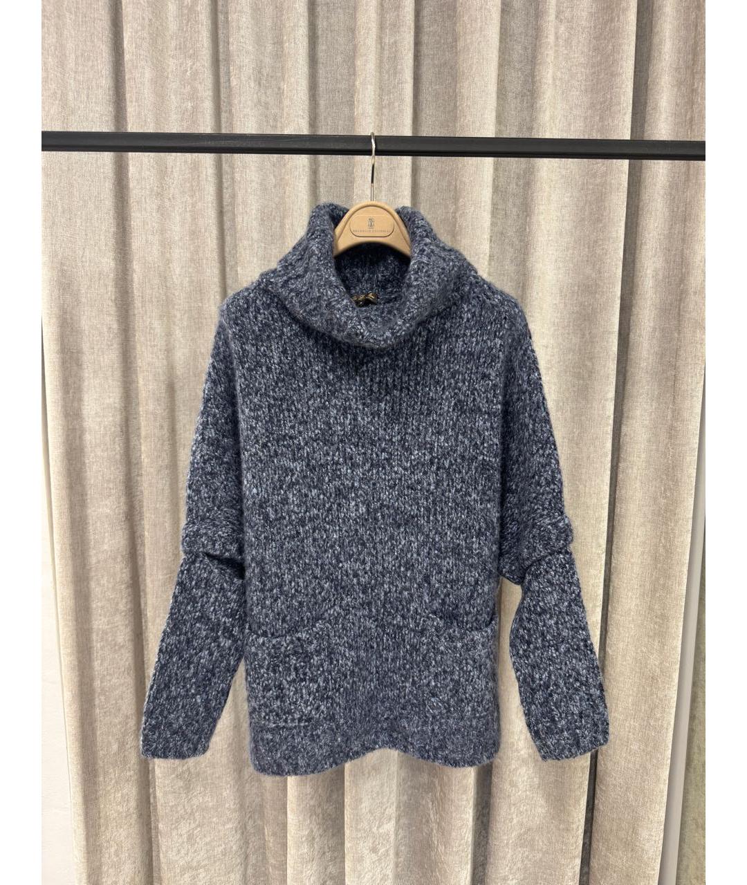LORO PIANA Синий кашемировый джемпер / свитер, фото 5