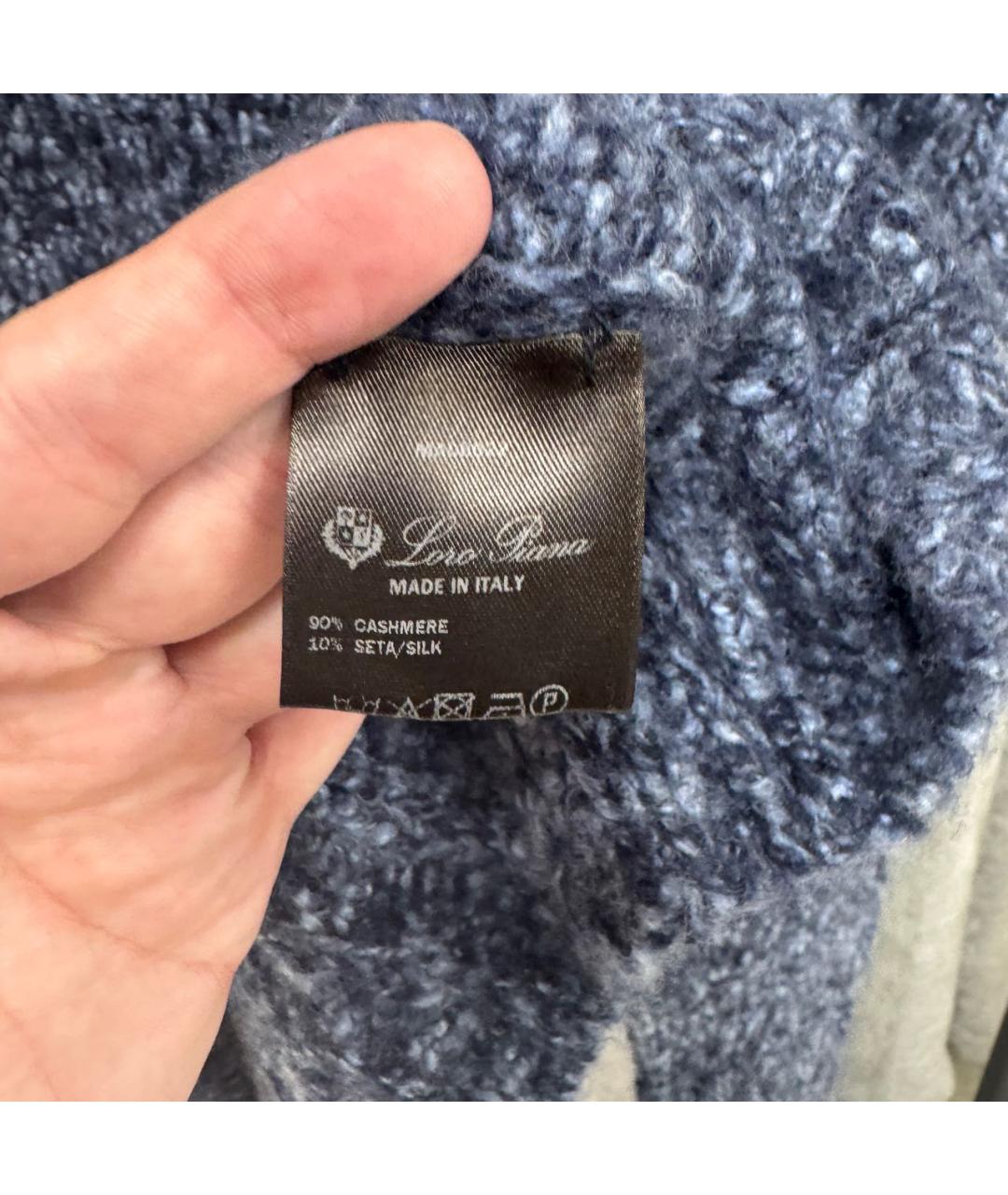 LORO PIANA Синий кашемировый джемпер / свитер, фото 4