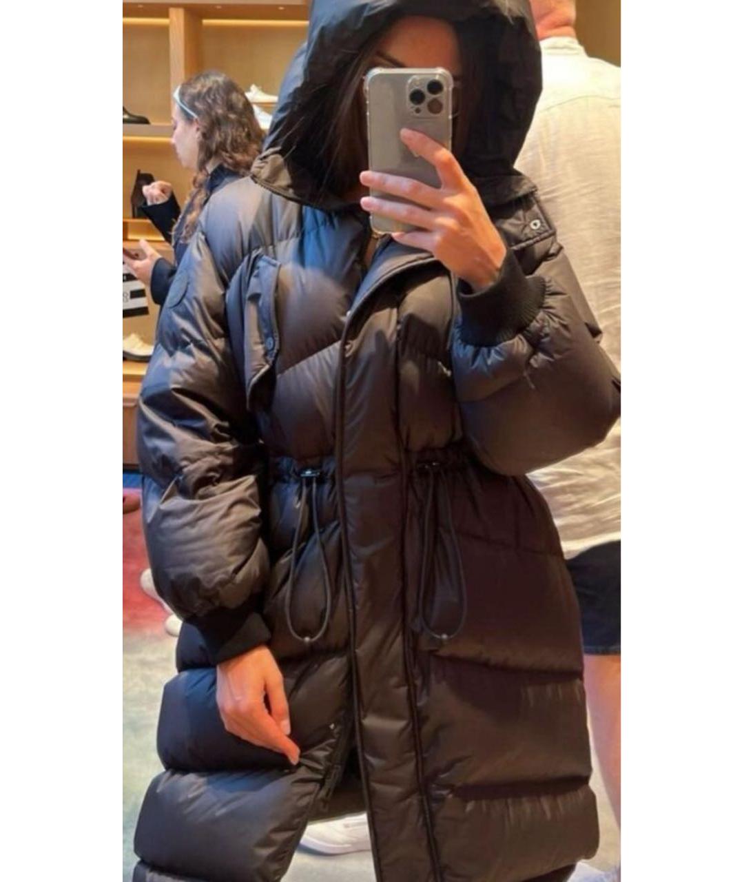 HERMES Черный полиэстеровый пуховик, фото 7