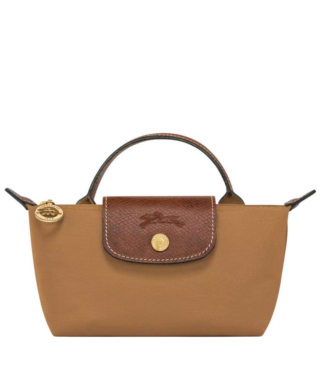LONGCHAMP Горчичная кожаная сумка через плечо, фото 1