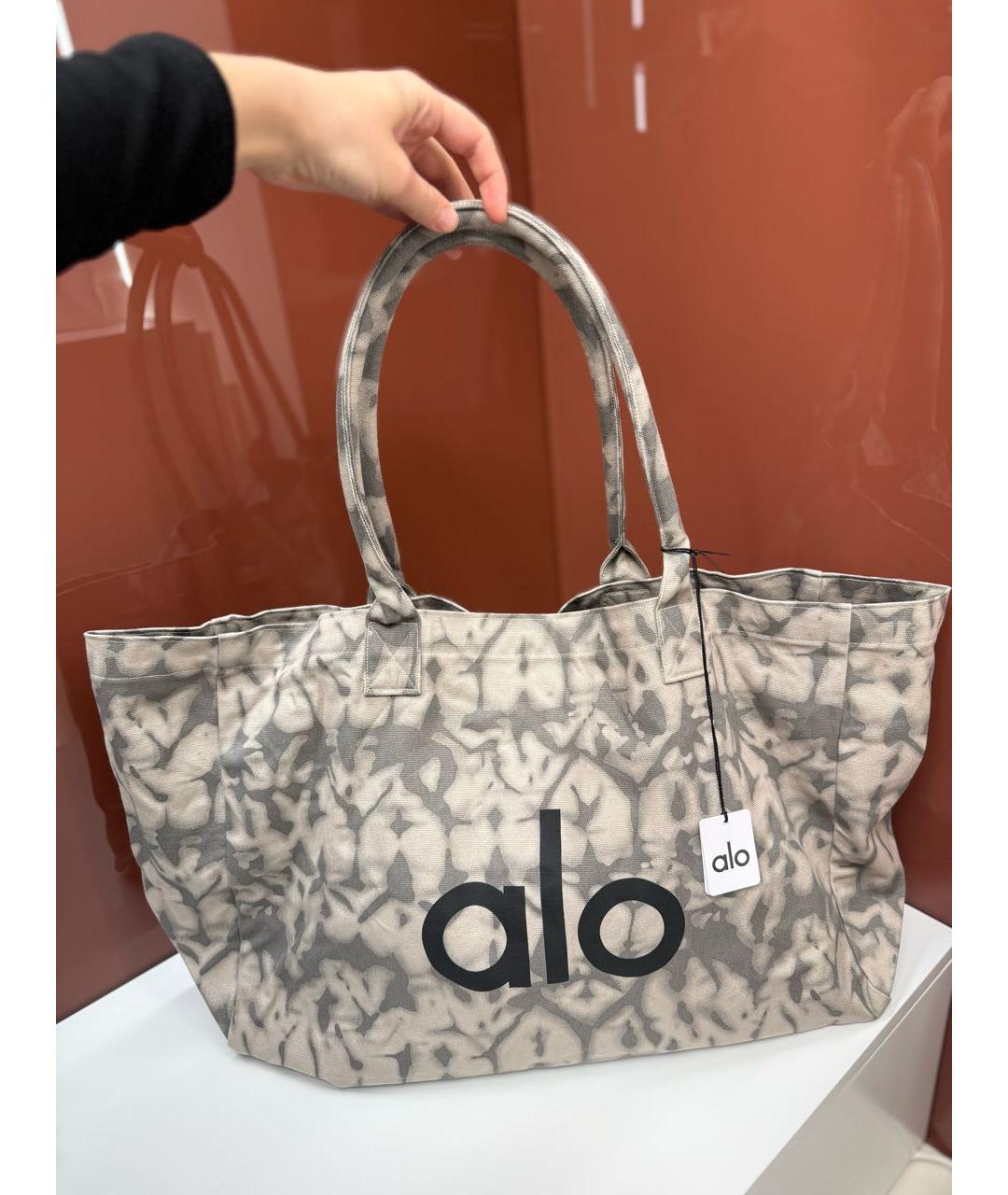 ALO YOGA Серая хлопковая дорожная/спортивная сумка, фото 2