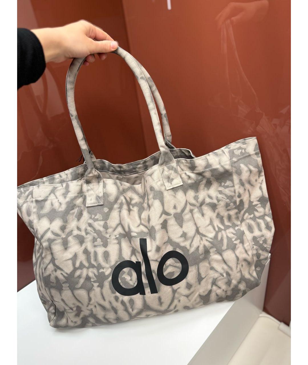 ALO YOGA Серая хлопковая дорожная/спортивная сумка, фото 3