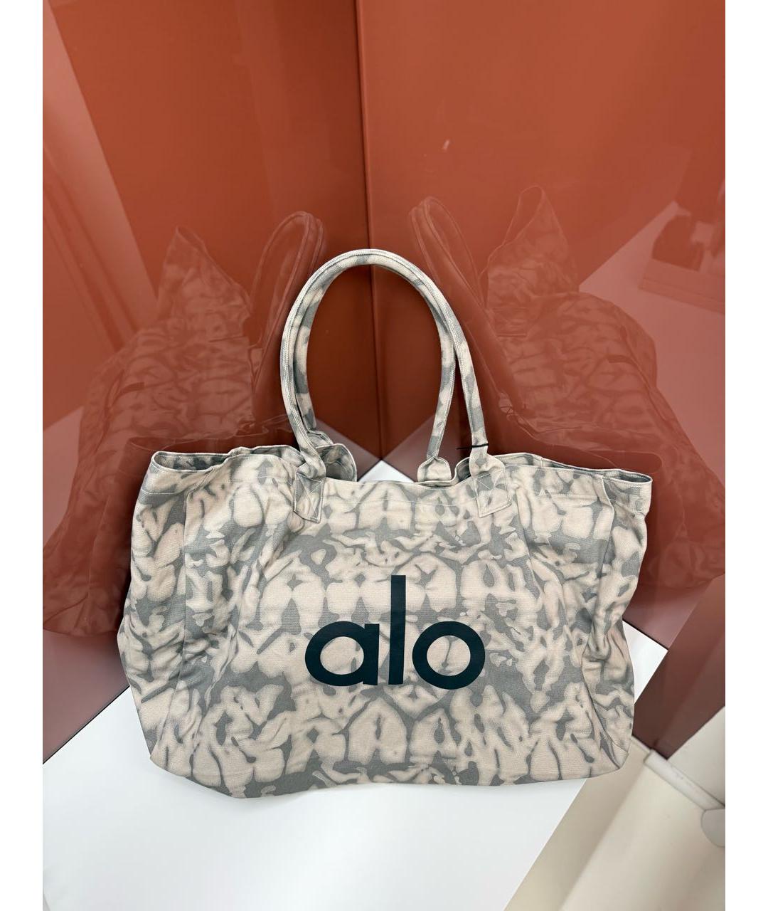 ALO YOGA Серая хлопковая дорожная/спортивная сумка, фото 5