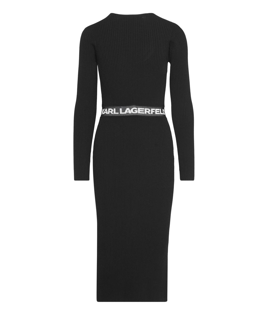 KARL LAGERFELD Черное хлопковое повседневное платье, фото 1