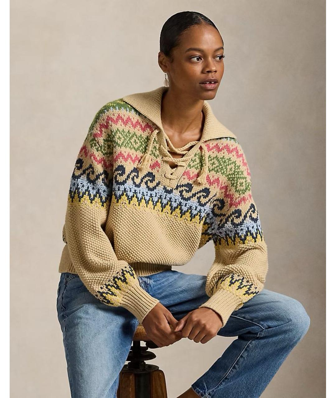 POLO RALPH LAUREN Бежевый джемпер / свитер, фото 2