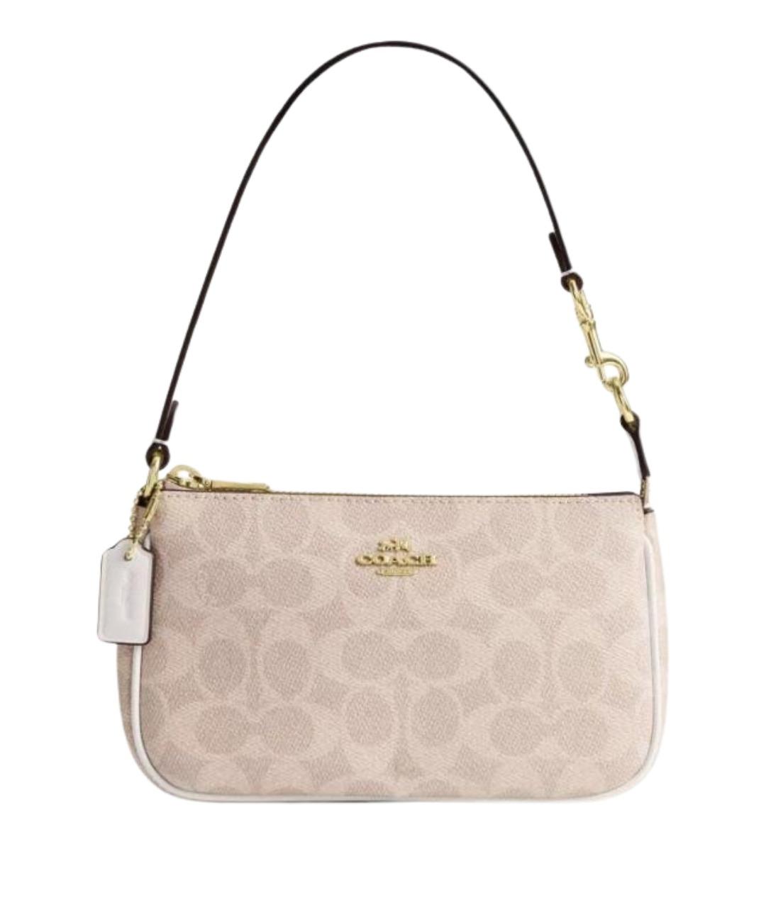 COACH Бежевая кожаная сумка через плечо, фото 1