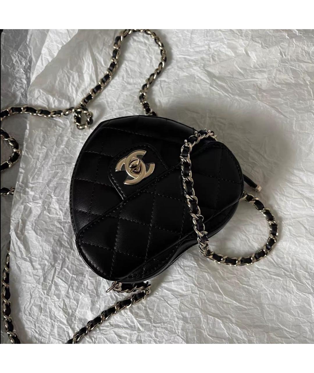 CHANEL Черная кожаная сумка через плечо, фото 9
