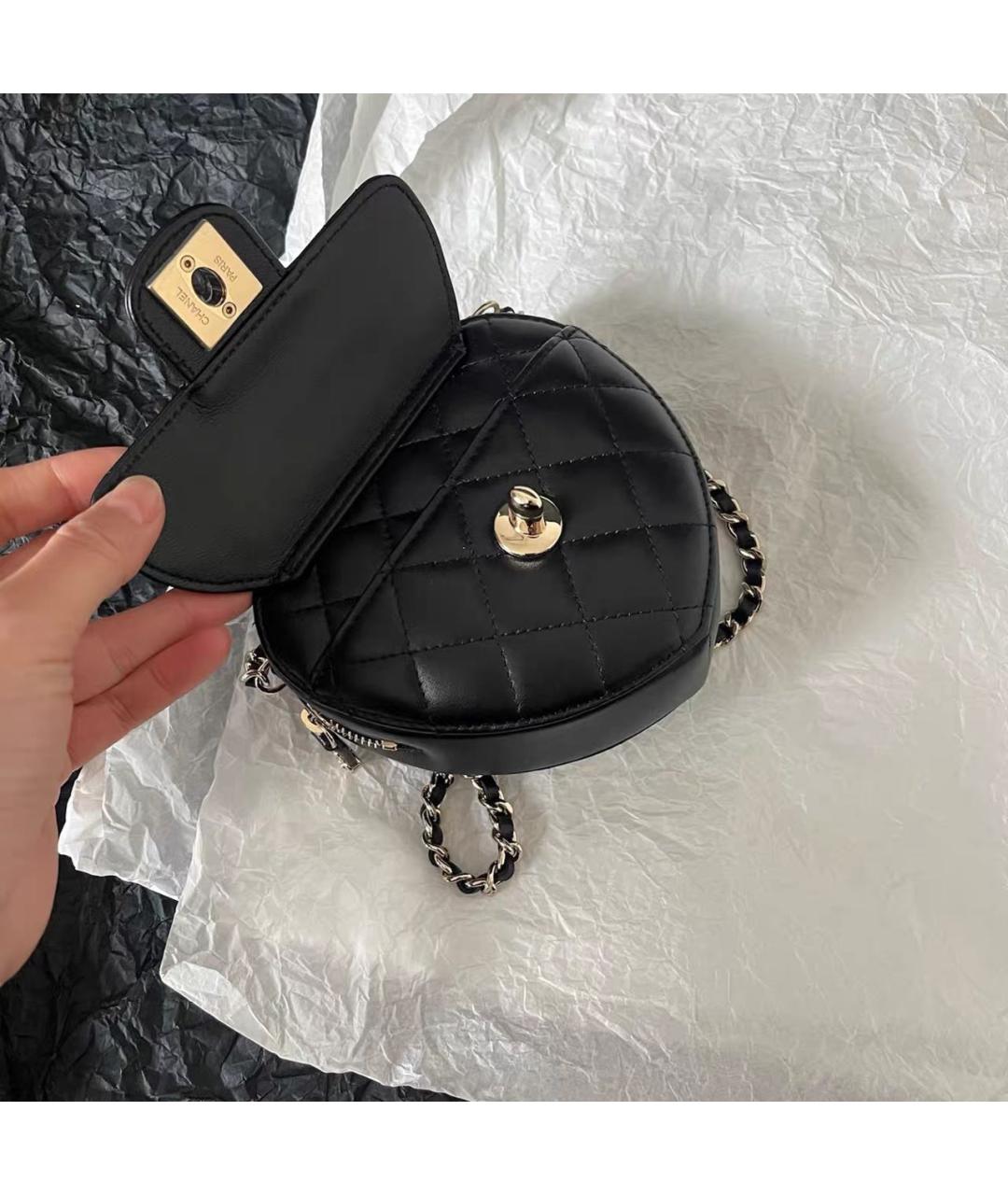 CHANEL Черная кожаная сумка через плечо, фото 6