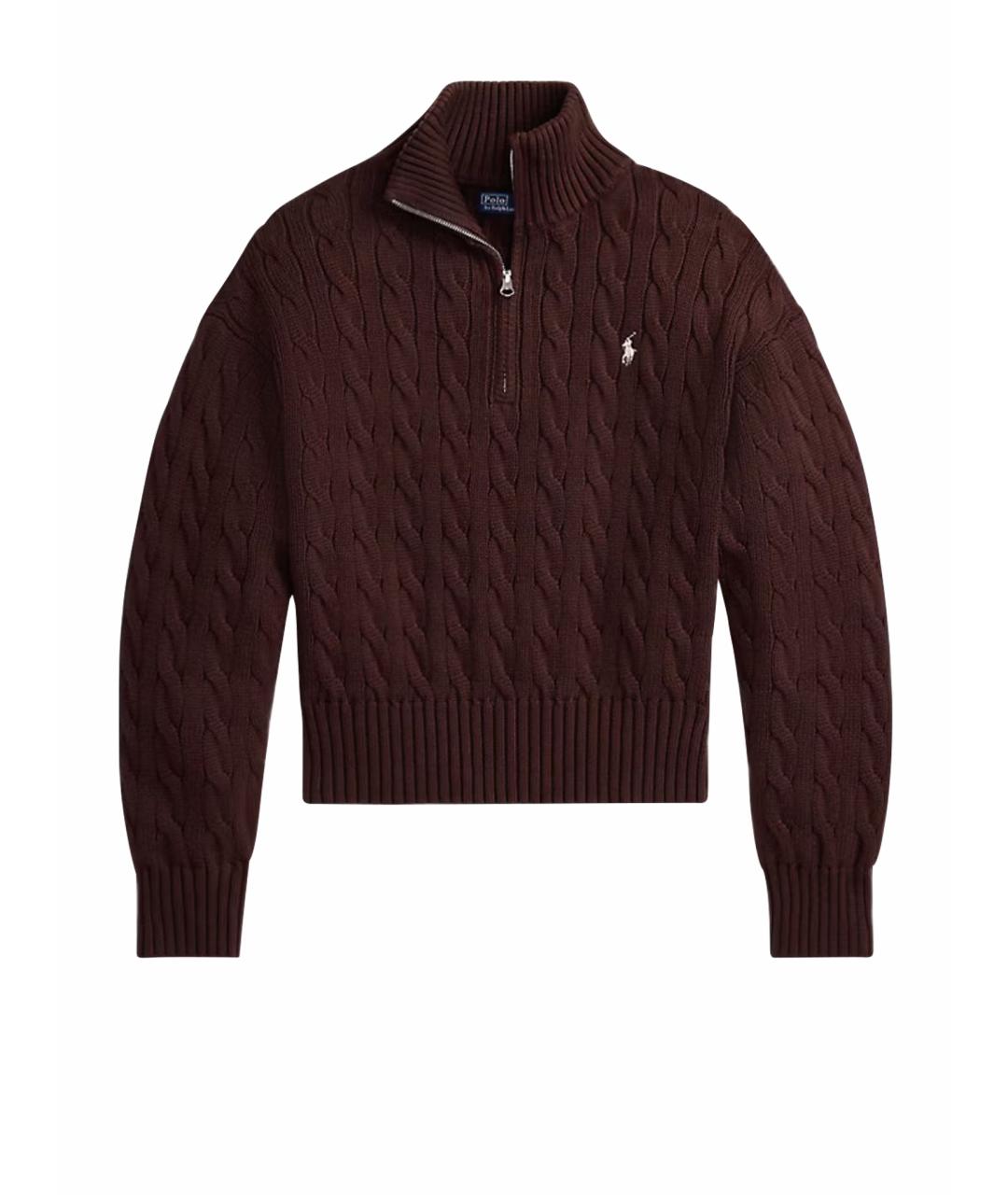 POLO RALPH LAUREN Коричневый хлопковый джемпер / свитер, фото 1