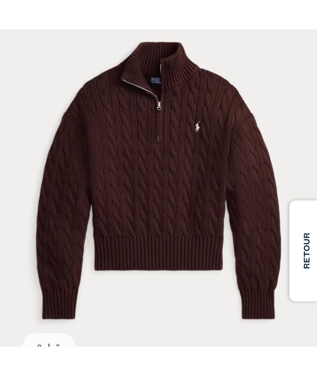 POLO RALPH LAUREN Коричневый хлопковый джемпер / свитер, фото 4