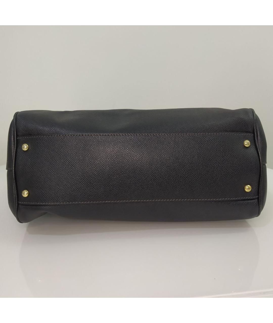 DOLCE&GABBANA Черная кожаная сумка с короткими ручками, фото 8