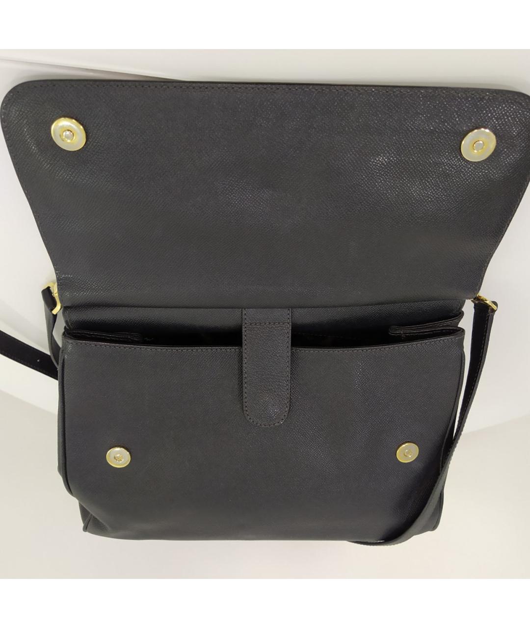 DOLCE&GABBANA Черная кожаная сумка с короткими ручками, фото 5