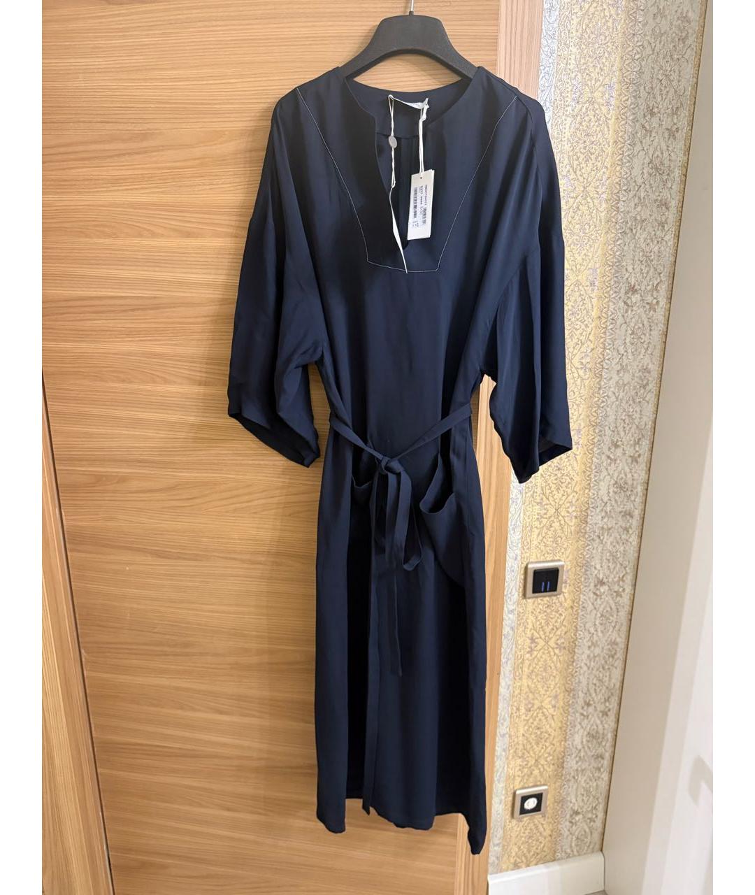 FABIANA FILIPPI Темно-синее вискозное повседневное платье, фото 2