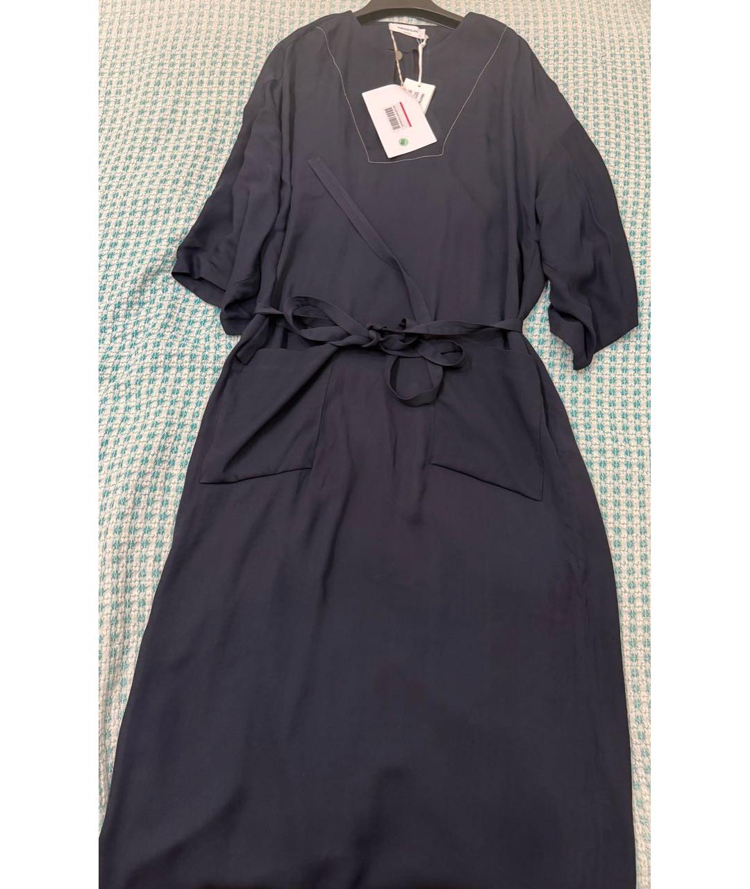 FABIANA FILIPPI Темно-синее вискозное повседневное платье, фото 5