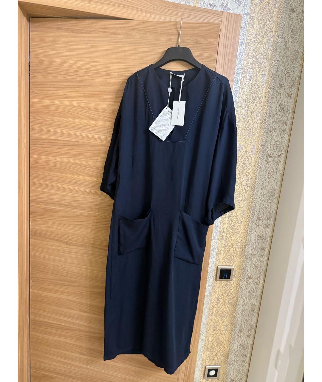 FABIANA FILIPPI Темно-синее вискозное повседневное платье, фото 3