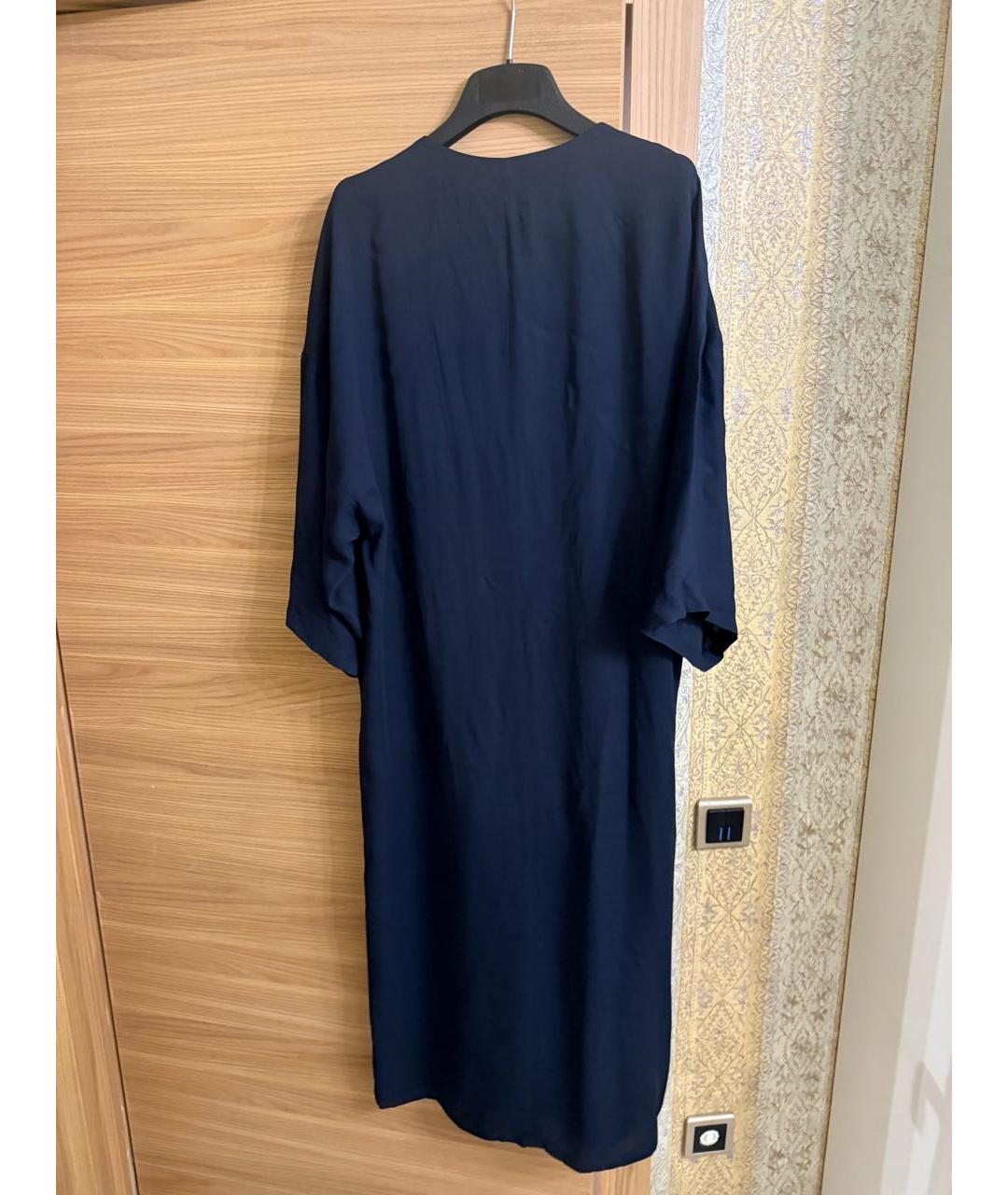 FABIANA FILIPPI Темно-синее вискозное повседневное платье, фото 4