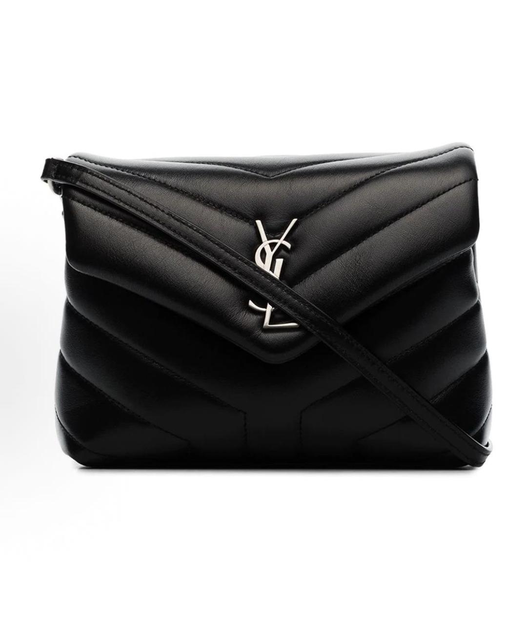 SAINT LAURENT Черная кожаная сумка через плечо, фото 1