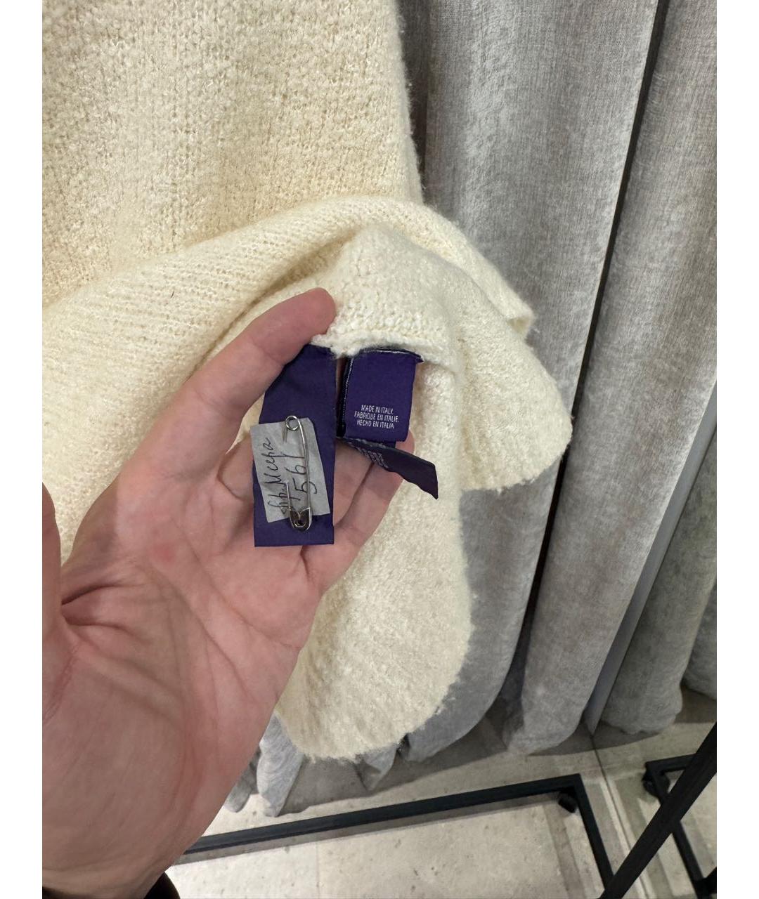 RALPH LAUREN Белый шерстяной джемпер / свитер, фото 4