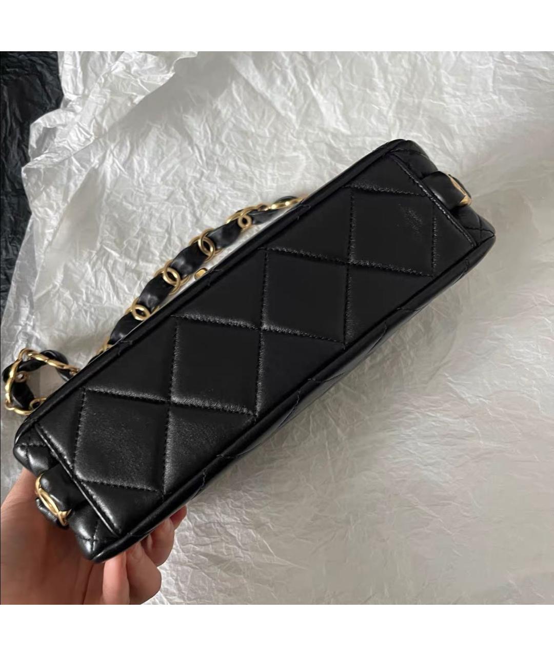 CHANEL Черная кожаная сумка через плечо, фото 4