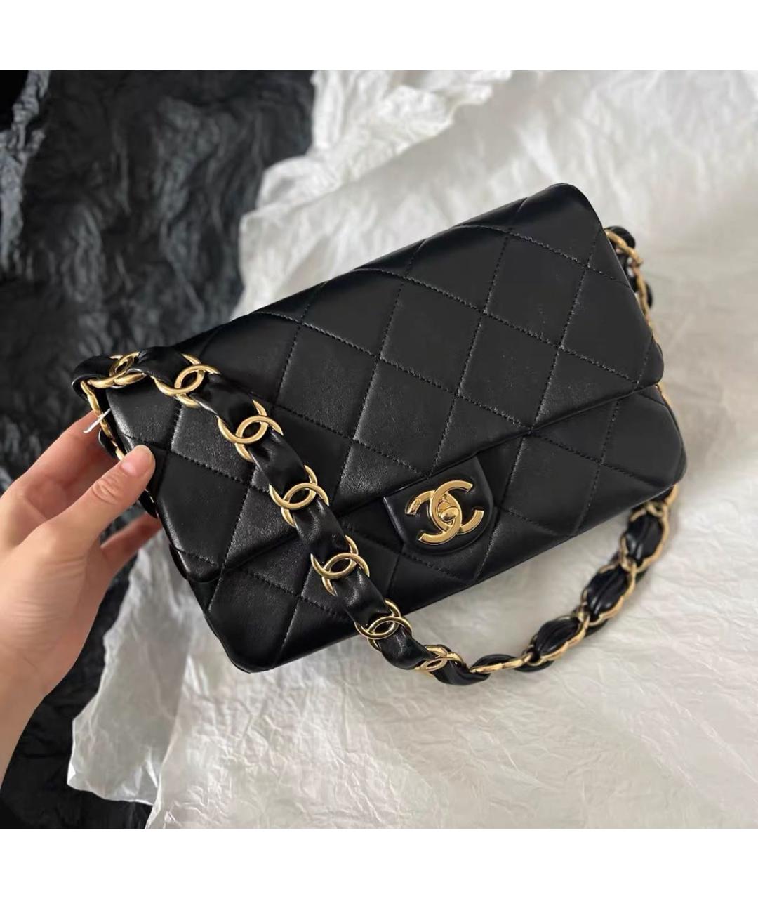 CHANEL Черная кожаная сумка через плечо, фото 9