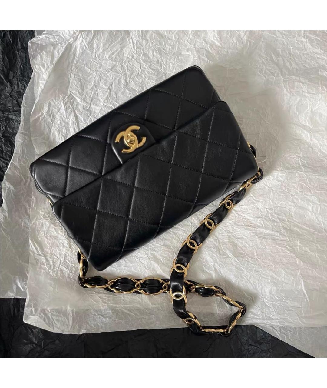 CHANEL Черная кожаная сумка через плечо, фото 3