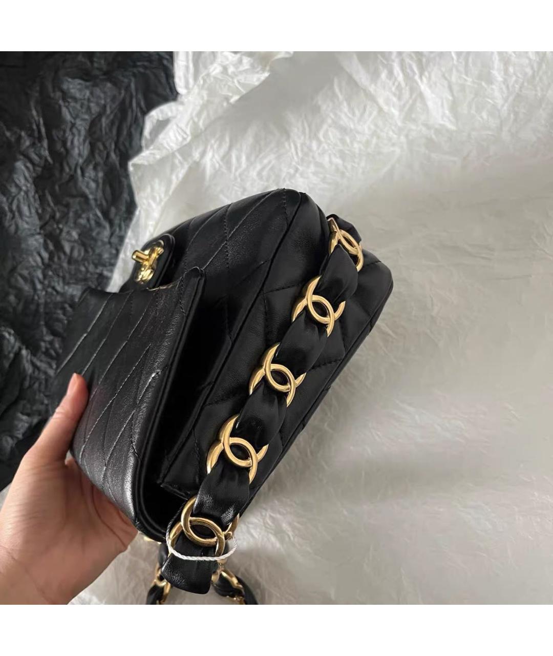 CHANEL Черная кожаная сумка через плечо, фото 5