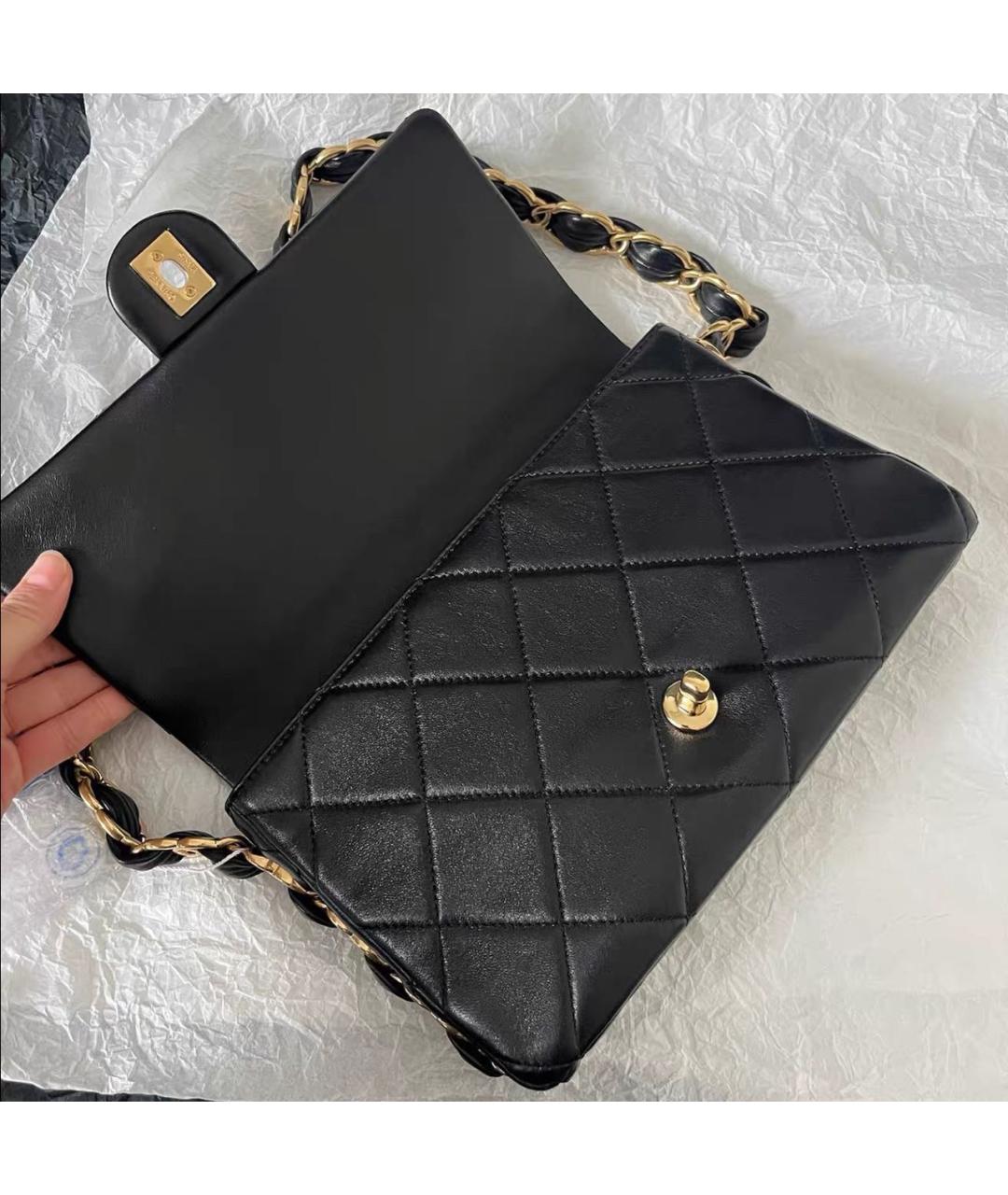 CHANEL Черная кожаная сумка через плечо, фото 6