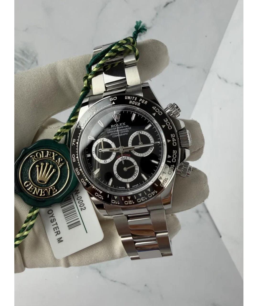 ROLEX Черные металлические часы, фото 2