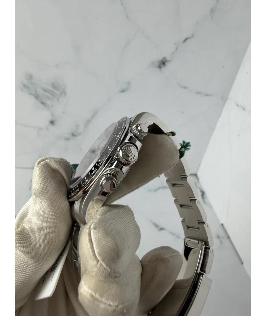 ROLEX Черные металлические часы, фото 3