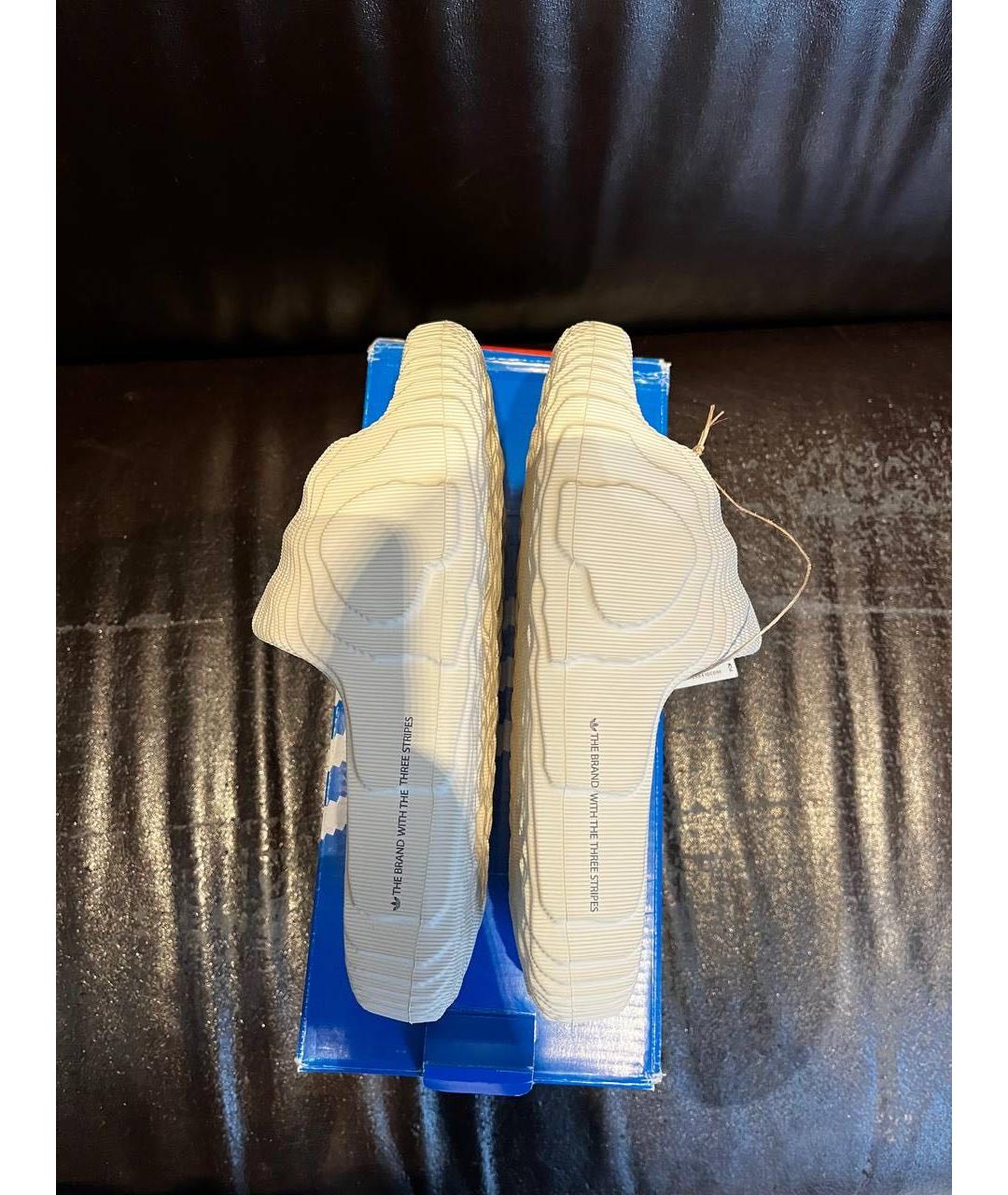 ADIDAS Бежевые резиновые шлепанцы, фото 4