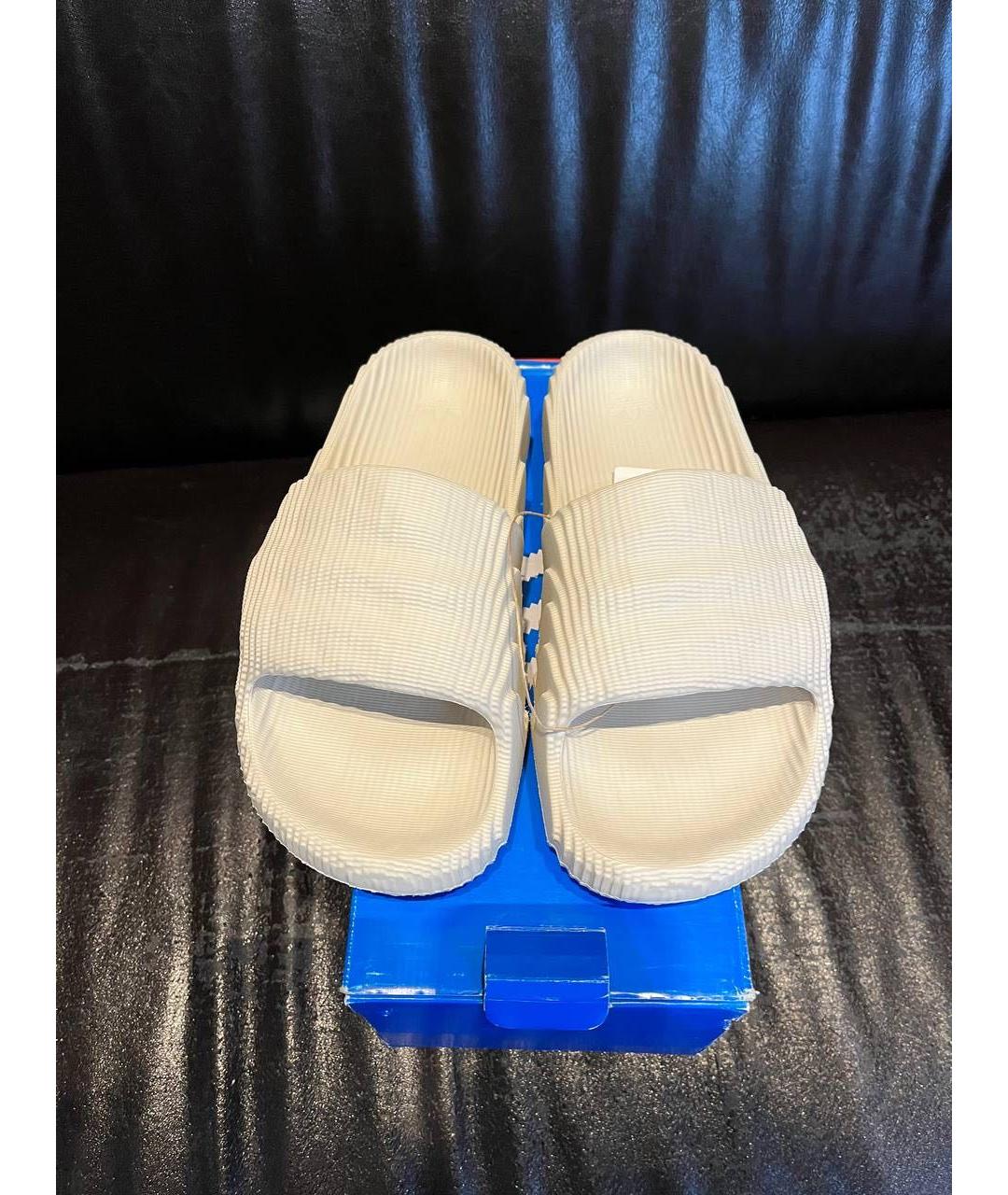 ADIDAS Бежевые резиновые шлепанцы, фото 3