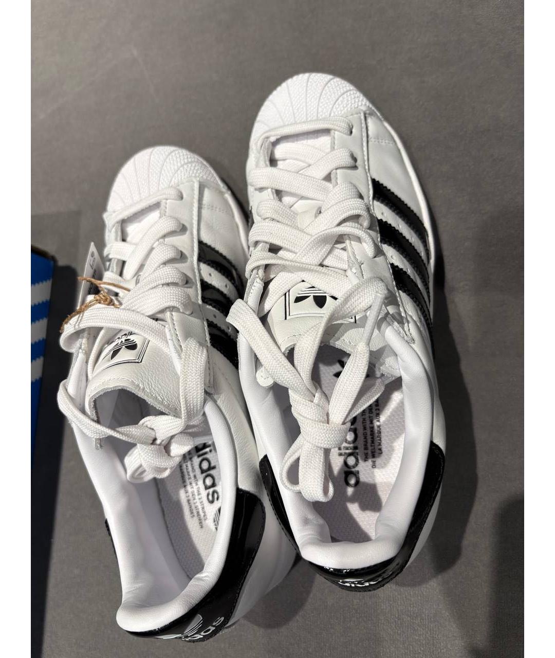 ADIDAS Белые кожаные кеды, фото 2