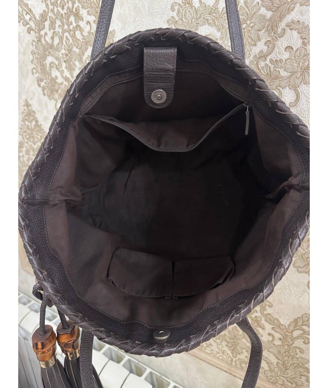 GUCCI Черная тканевая сумка тоут, фото 4